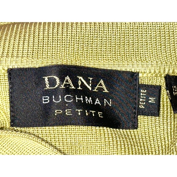 Dana Buchman Petite Medium Green All Silk Collared Sweater Quiet Luxury Chic Top - Picture 5 of 10